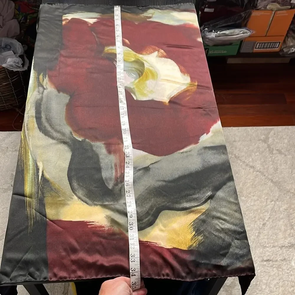 Romeo Gigli Elegant Hand-Rolled Multicolor Silk Scarf